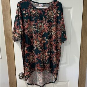 LuLaRoe Black and Red Floral Tunic